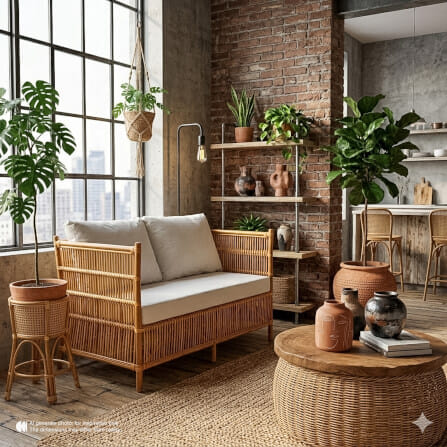 โซฟา 2 ที่นั่ง หวายแท้ PISAMAI รุ่น TARZAN SOFA แนว HOMIE COTTAGE โซฟานั่งเล่น ขนาด 126*76*90 CM สีธรรมชาติ_6